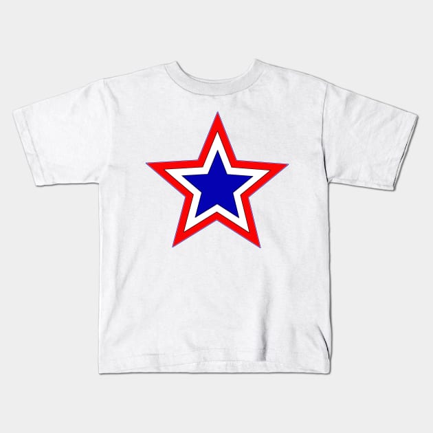 red white and blue star Kids T-Shirt by HollyMayCreates